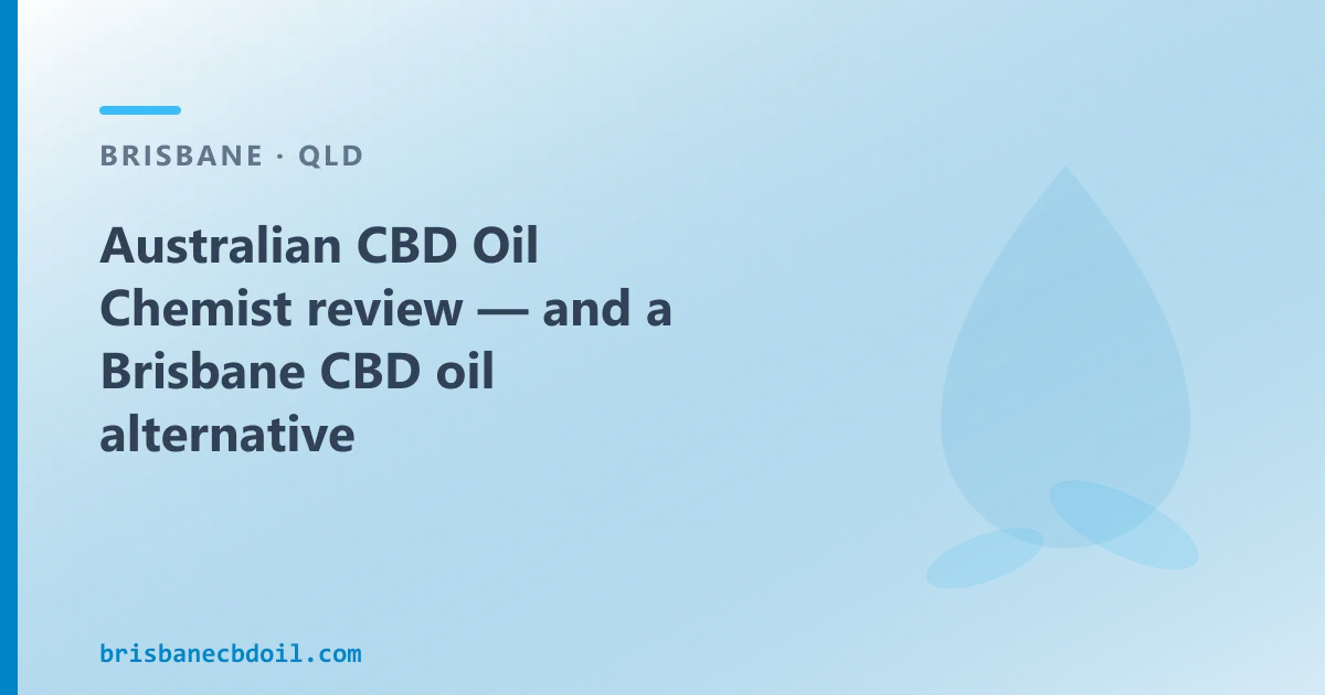 Australian CBD Oil Chemist review — an Australian CBD Oil Alternative