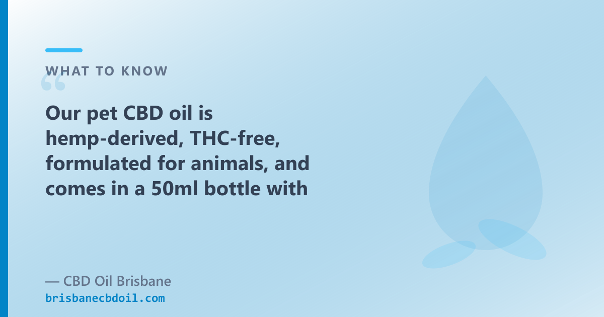 CBD Oil Brisbane pet CBD oil: 2000mg, THC-free, MCT carrier, 50ml — $110.00 AUD
