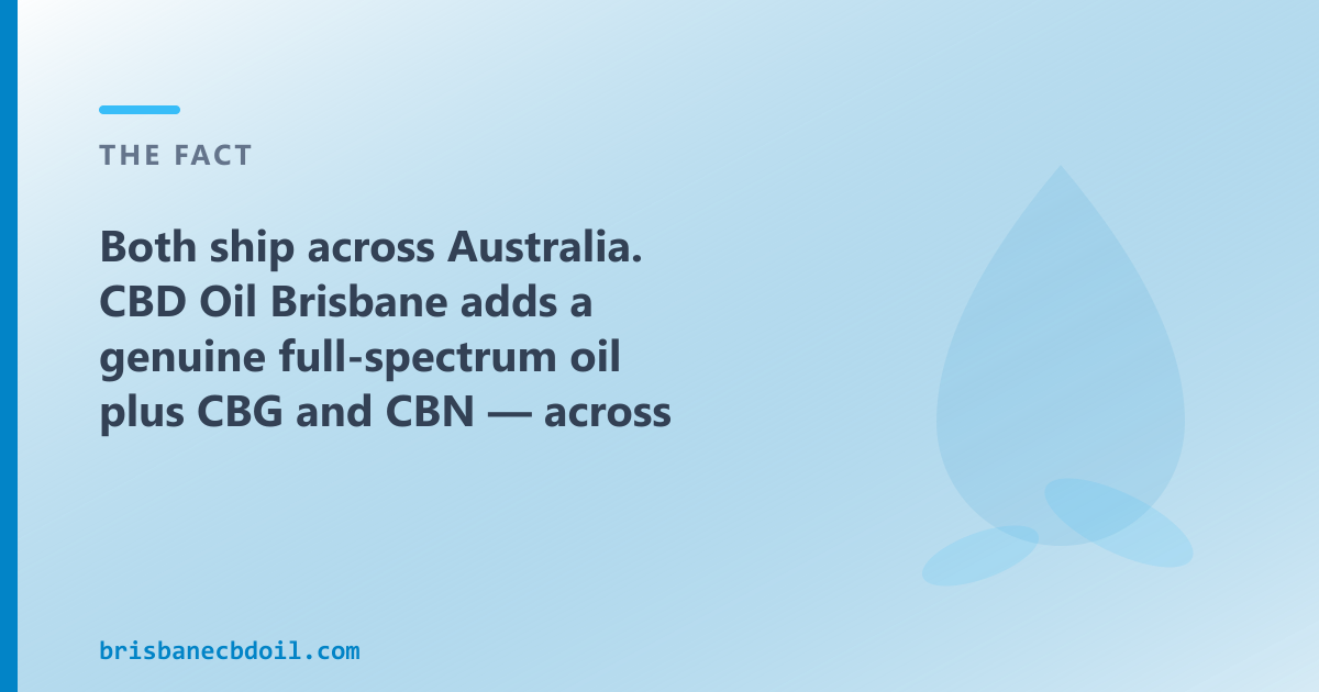 CBD Oil Brisbane ships to Brisbane and QLD — full-spectrum, broad-spectrum, CBG, CBN and pet CBD oils from $69.00